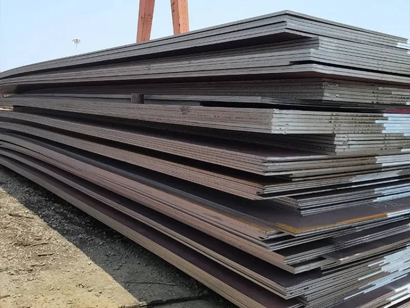 Marine steel plate production timeline from order to delivery with four phases highlighted
